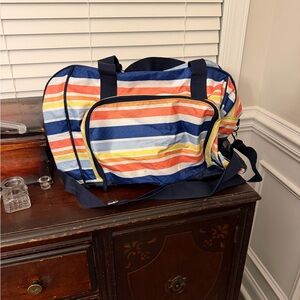 31 Gifts - Navy and Multicolor Striped Travel Duffel Bag